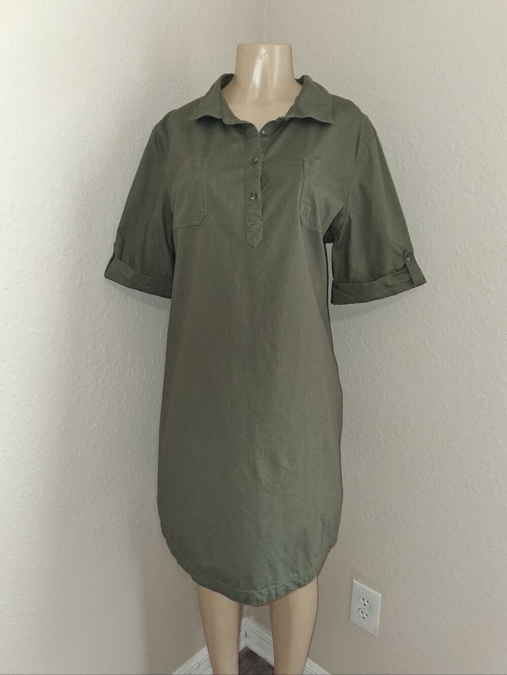 KAREN SCOTT OLIVE GREEN DRESS SZ XLG